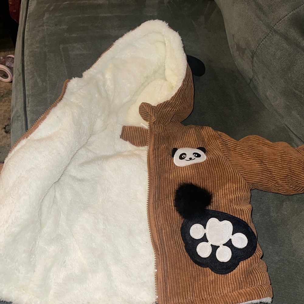Toddler boy jacket corduroy outside, thick lining inside